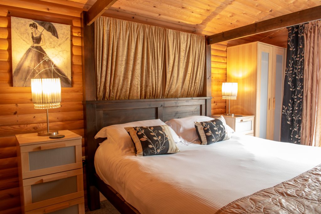 cosy bedroom with white bed